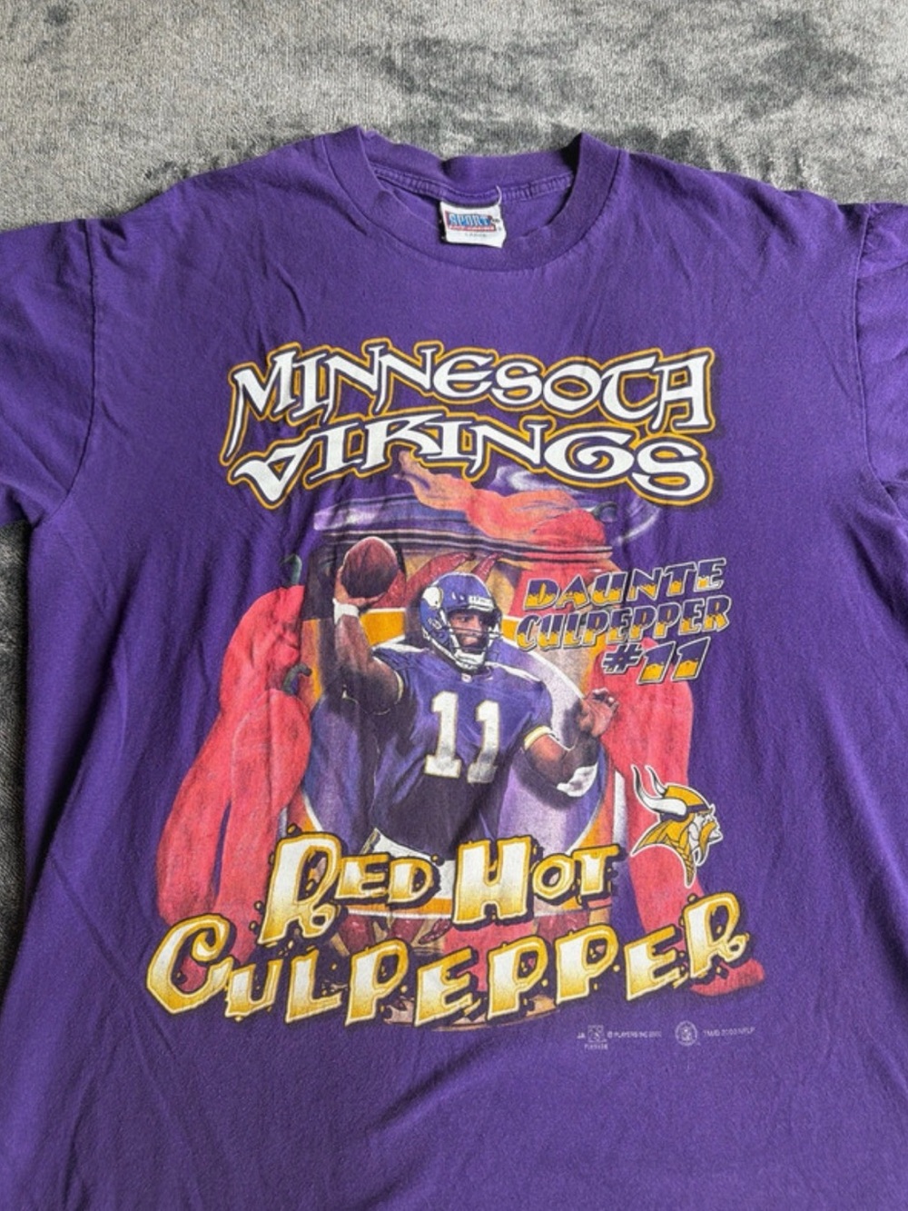 Vintage 2000 Daunte Culpepper Minnesota Vikings Red Hot Graphic T Shirt L NFL